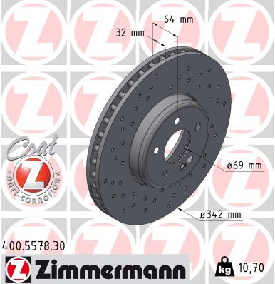Tarcza hamulcowa ZIMMERMANN 400.5578.30