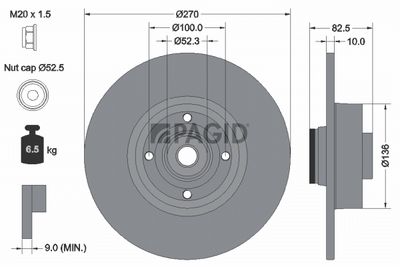 Tarcza hamulcowa PAGID 54545NC