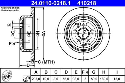 Тормозной диск ATE 24.0110-0218.1 для PEUGEOT 806