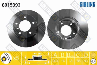 Тормозной диск GIRLING 6015993 для PUCH G-MODELL