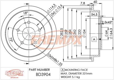 Tambour de frein FREMAX