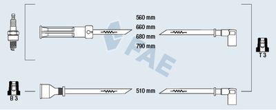 Комплект проводов зажигания FAE 85350 для MITSUBISHI CORDIA