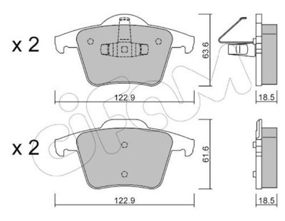 Bremsbelagsatz, Scheibenbremse