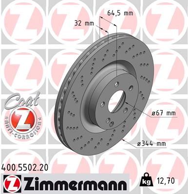 ZIMMERMANN Bremsscheibe COAT Z (400.5502.20)