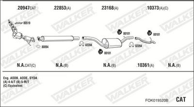 Изпускателна система WALKER FOK019520B