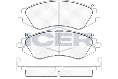 Комплект тормозных колодок, дисковый тормоз ICER 181263 для CHEVROLET REZZO