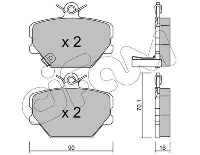 Комплект тормозных колодок, дисковый тормоз CIFAM 822-341-0 для SMART ROADSTER