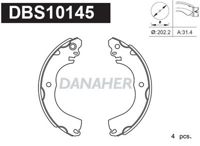 Комплект тормозных колодок DANAHER DBS10145 для CITROËN C-ZERO