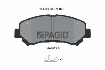 Zestaw klocków hamulcowych, hamulce tarczowe PAGID T2073N