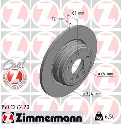 Bromsskiva ZIMMERMANN 150.1272.20