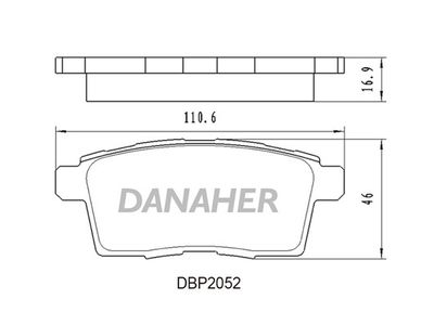 Комплект тормозных колодок, дисковый тормоз DANAHER DBP2052 для MAZDA CX-9