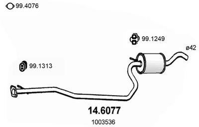 ASSO 14.6077 Глушитель выхлопных газов  для MAZDA 121 III (JASM, JBSM) 1.3