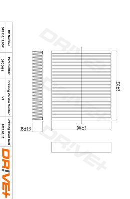 FILTER INNENRAUMLUFT DR!VE+ DP1110120061 0