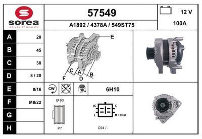 Генератор EAI 57549 для HONDA CR-V