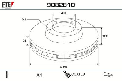 спирачен диск FTE 9082810