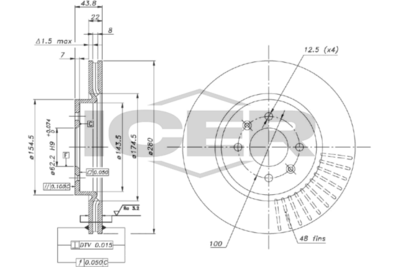 спирачен диск ICER 78BD5207-2