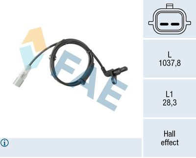 Snímač, počet otáček kol FAE 78708