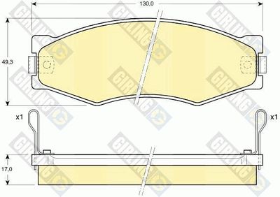 Комплект тормозных колодок, дисковый тормоз GIRLING 6103679 для NISSAN NAVARA