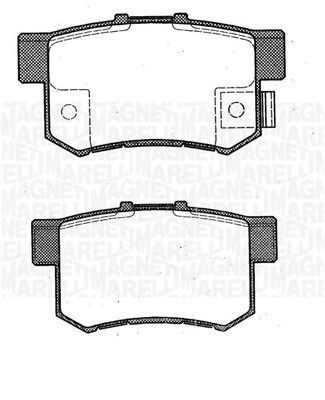 Комплект тормозных колодок, дисковый тормоз MAGNETI MARELLI 363916060461 для HONDA S2000