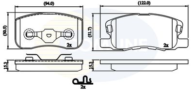Комплект тормозных колодок, дисковый тормоз COMLINE CBP32125 для MITSUBISHI COLT