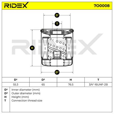маслен филтър RIDEX 7O0008