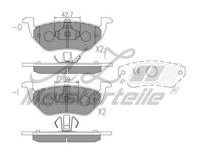 комплект спирачно феродо, дискови спирачки A.Z. Meisterteile AZMT-44-022-2044