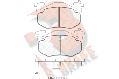Комплект тормозных колодок, дисковый тормоз R BRAKE RB0535 для RENAULT 5