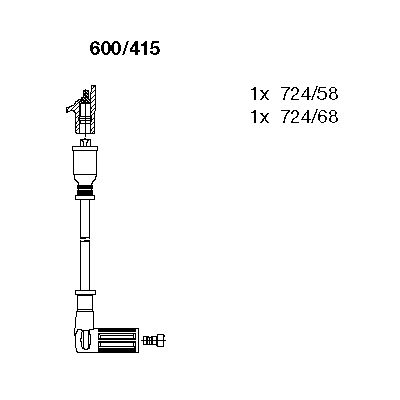 Комплект проводов зажигания BREMI 600/415 для FIAT 126