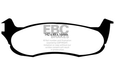 Комплект тормозных колодок, дисковый тормоз EBC Brakes DP1633 для LINCOLN NAVIGATOR
