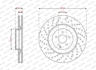 Remschijf set (2 stuks) Voor Links/Rechts past: MERCEDES S (C216), S (W221, V221), S (W222, V222, X222) 5.5-6.3 12.05-11.19