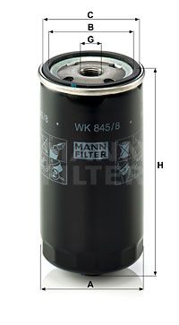 Топливный фильтр MANN-FILTER WK 845/8 для LAND ROVER FREELANDER