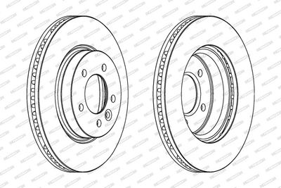 Brake disc Voor Links/Rechts past: LAND ROVER DISCOVERY III, DISCOVERY IV, RANGE ROVER SPORT I 2.7D-4.4 07.04-12.18
