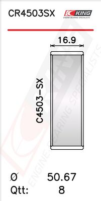 Черупка на биелен лагер KING CR4503SX0.8