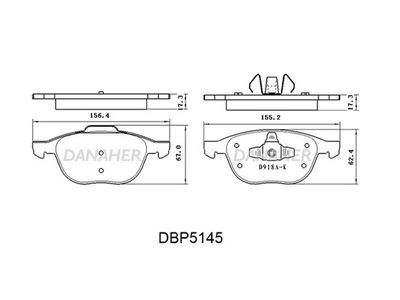 Комплект тормозных колодок, дисковый тормоз DANAHER DBP5145 для FORD C-MAX