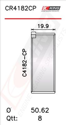 Черупка на биелен лагер KING CR4182CP0.5