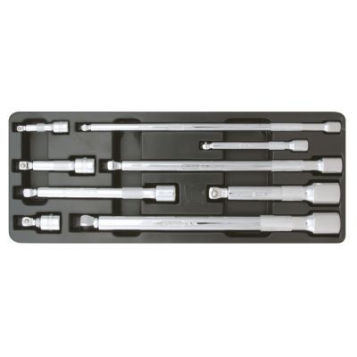 KS Tools Souprava sklopných nástavců 1/4"+3/8"+1/2" CHROMEplus, 9dílná 918.0009
