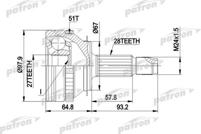 PATRON PCV1371 ШРУС  для OPEL MOVANO (Опель Мовано)