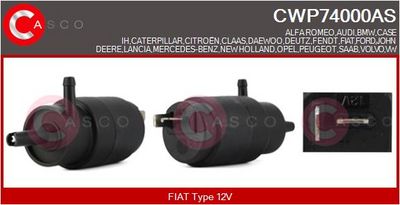 Vodní čerpadlo ostřikovače, čistění skel CASCO CWP74000AS
