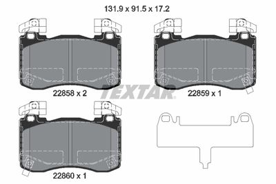 Комплект тормозных колодок, дисковый тормоз TEXTAR 2285801 для KIA STINGER