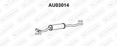 Предглушитель выхлопных газов VENEPORTE AU03014 для VW PASSAT