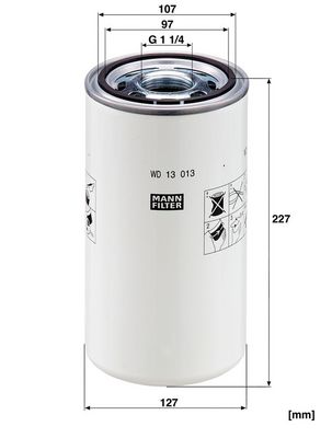 Hydraulisch filter (geschroefd) past: JCB 131 X LC