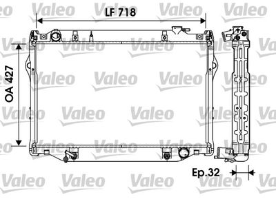 Радиатор, охлаждение двигателя VALEO 734185 для TOYOTA LAND CRUISER