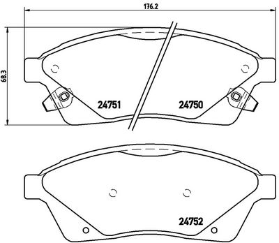 BREMSBELAGSATZ SCHEIBENBREMSE BREMBO P09010 1
