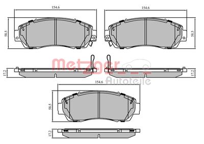 Комплект тормозных колодок, дисковый тормоз METZGER 1170911 для HONDA CROSSTOUR