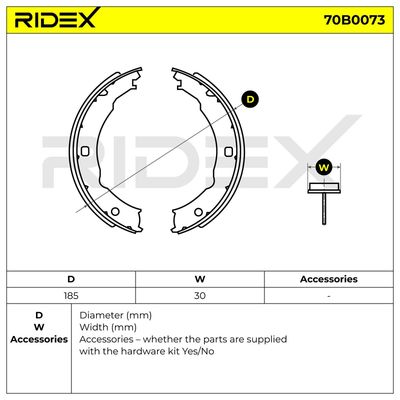 комплект спирачна челюст RIDEX