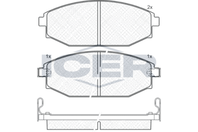 Комплект тормозных колодок, дисковый тормоз ICER 141272 для HYUNDAI GALLOPER