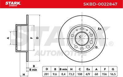 спирачен диск STARK SKBD-0022847