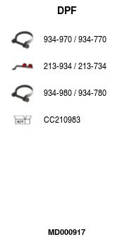 Filtr sadzy / filtr cząstek stałych, układ wydechowy FA1 MD000917