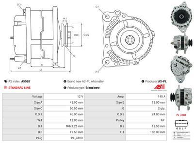 GENERATOR / ALTERNATOR AS-PL A5088 5