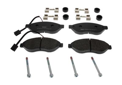Remblokken set Voor (met remklauw geleidingsbouten  met slot), past: CITROEN JUMPER III  FIAT DUCATO  PEUGEOT BOXER 2.0D-3.0D 04.06-